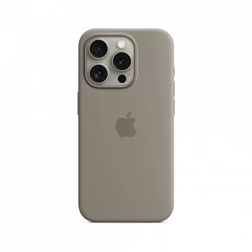 Чехол силиконовый MagSafe iPhone 15 Pro, натуральный титан